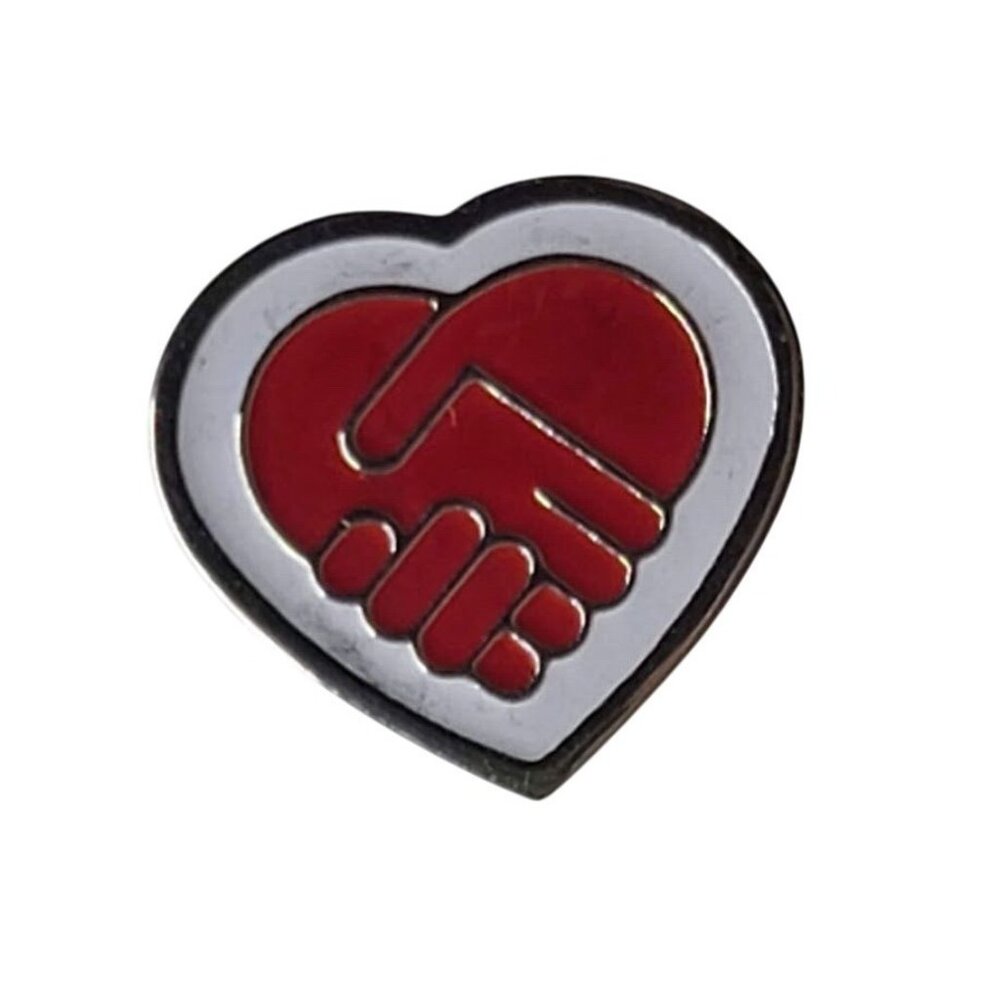 Boeing Employees Community Fund Heart Hand Shake Lapel Hat Pin